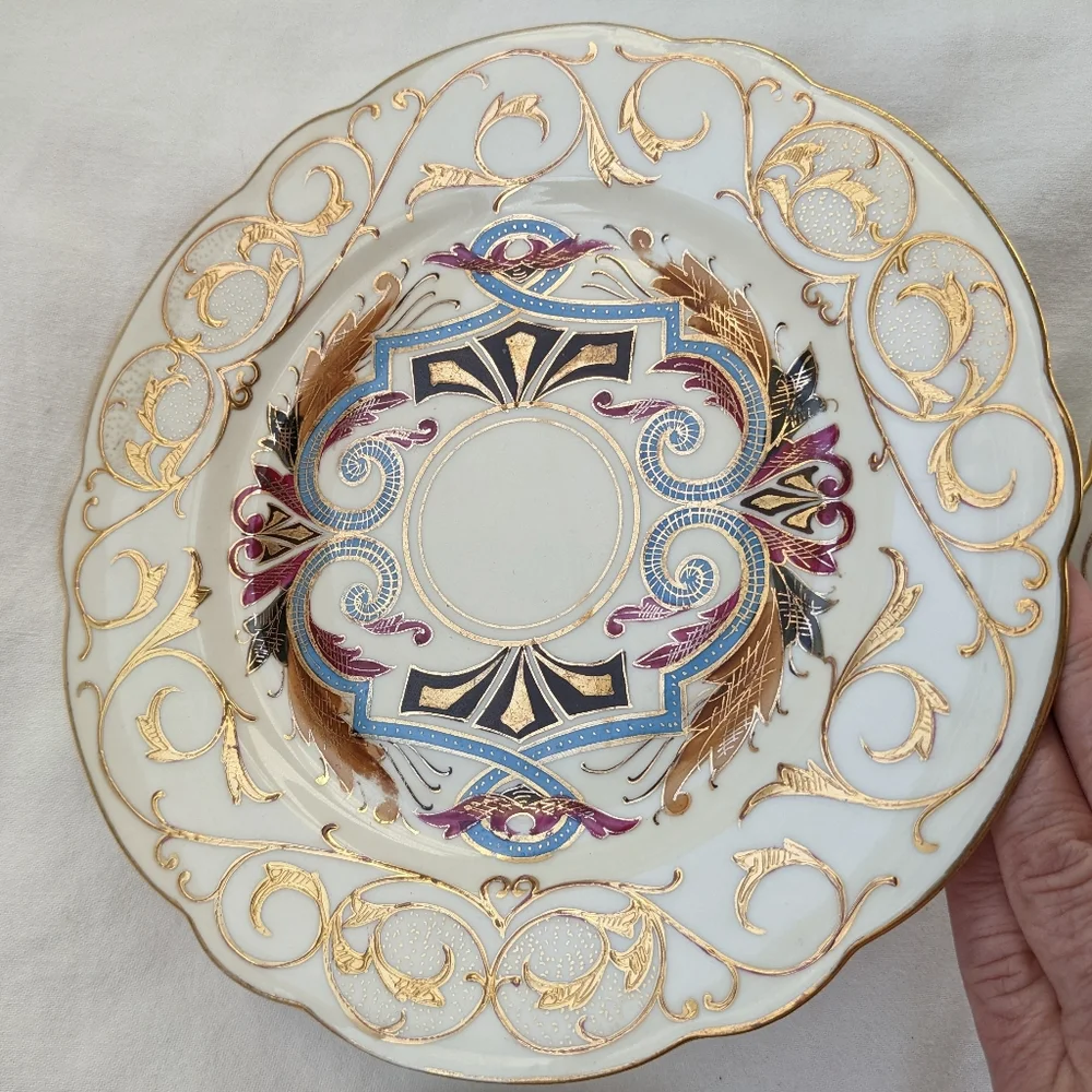 Boseck & Co Imperial Vienna Austria Art Nouveau Handpainted Porcelain Plates - 4 - Picture 9 of 16